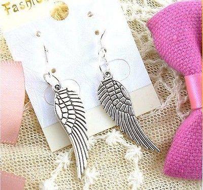 Fashion Jewellery Silver Angel Wing Earrings